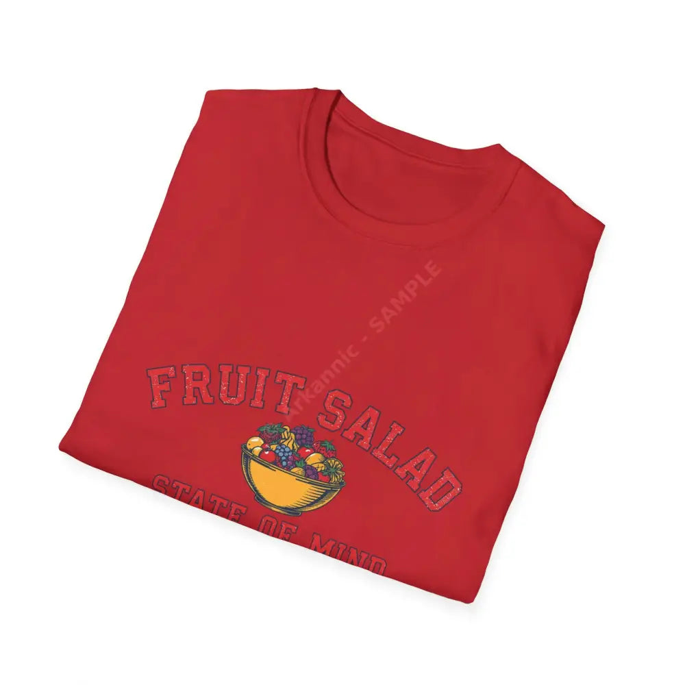 Bowl of fruit T-shirt with varsity block text Positive Vibes Tee Casual Wear Gift for Friends Summer Style Motivational