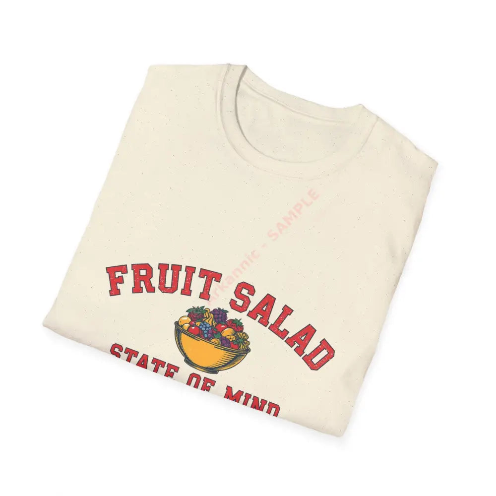 Bowl of fruit T-shirt with varsity block text Positive Vibes Tee Casual Wear Gift for Friends Summer Style Motivational