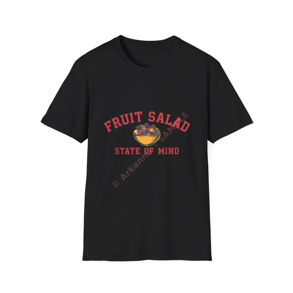 Bowl of fruit T-shirt with varsity block text Positive Vibes Tee Casual Wear Gift for Friends Summer Style Motivational