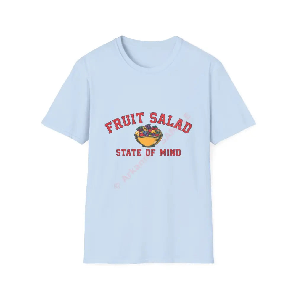 Bowl of fruit T-shirt with varsity block text Positive Vibes Tee Casual Wear Gift for Friends Summer Style Motivational