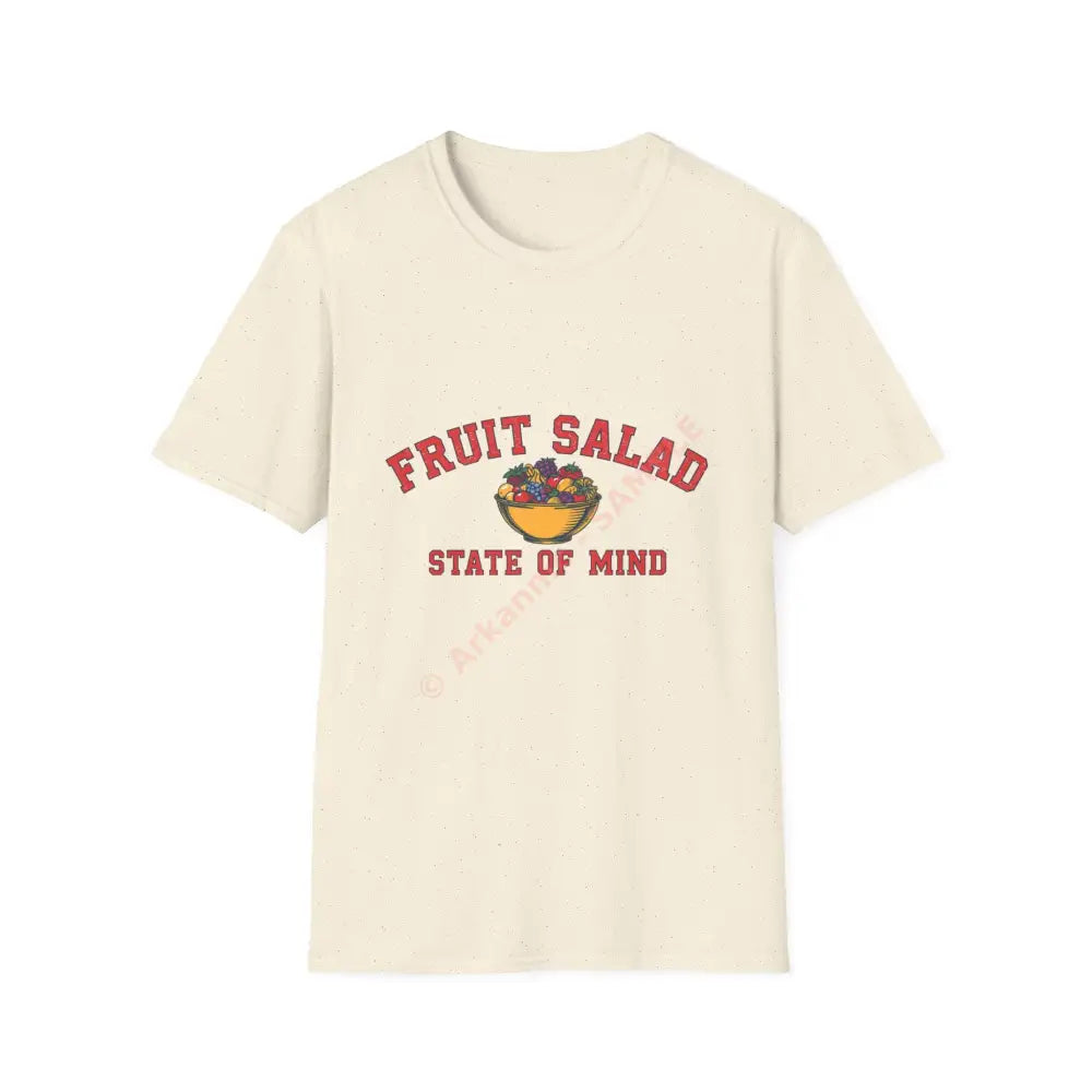 Bowl of fruit T-shirt with varsity block text Positive Vibes Tee Casual Wear Gift for Friends Summer Style Motivational