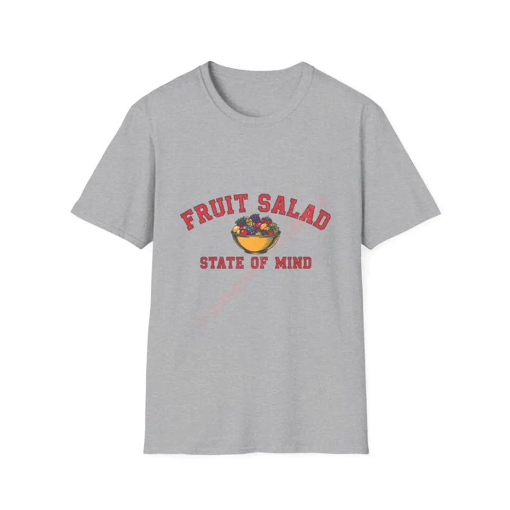 Bowl of fruit T-shirt with varsity block text Positive Vibes Tee Casual Wear Gift for Friends Summer Style Motivational