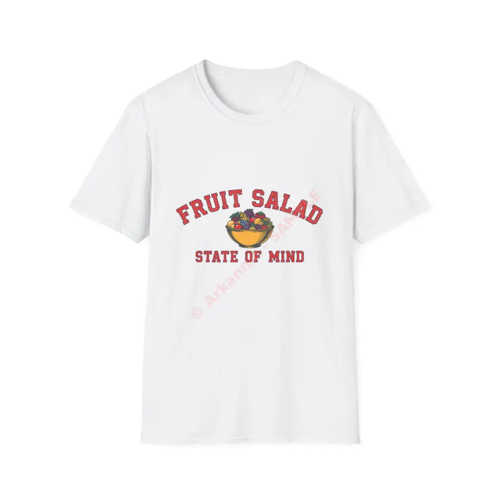 Bowl of fruit T-shirt with varsity block text Positive Vibes Tee Casual Wear Gift for Friends Summer Style Motivational