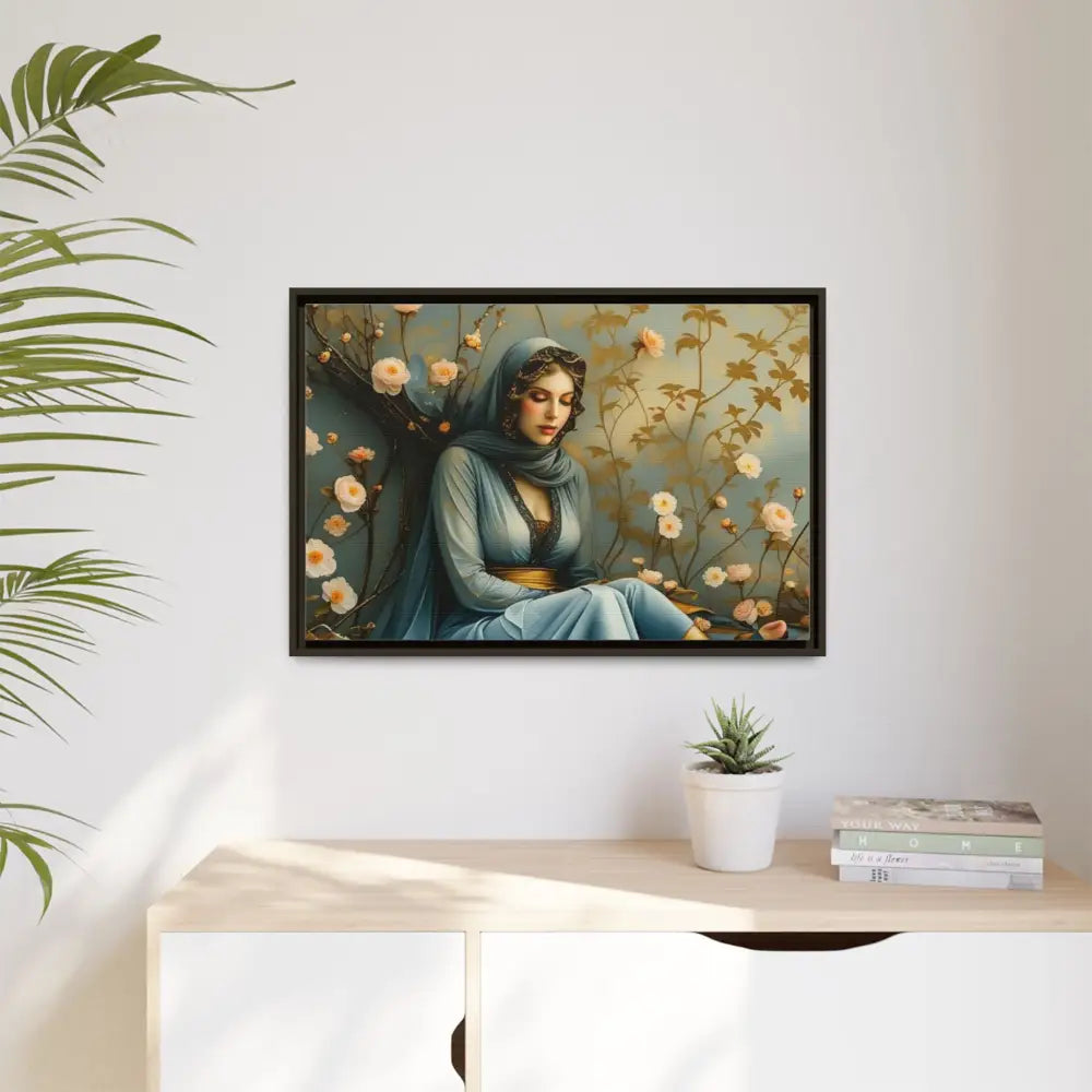 Canvas Wall Art - Woman Surrounded by Flowers Canvas