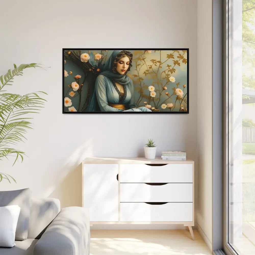 Canvas Wall Art - Woman Surrounded by Flowers Canvas