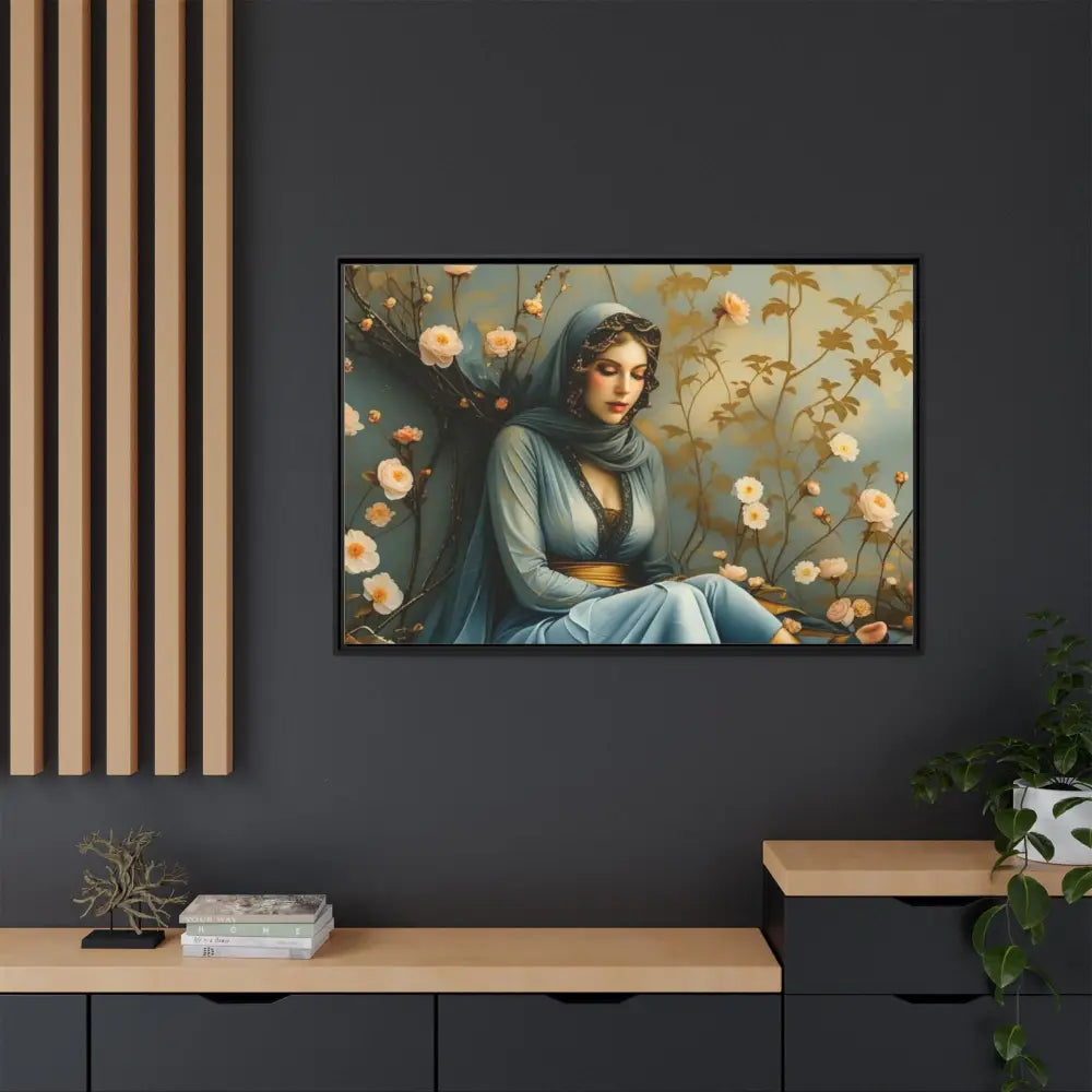 Canvas Wall Art - Woman Surrounded by Flowers Canvas