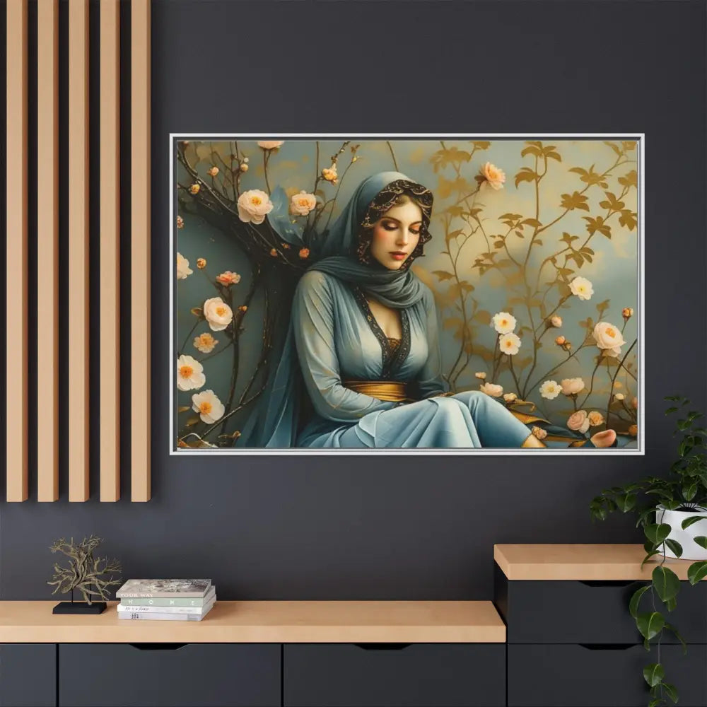 Canvas Wall Art - Woman Surrounded by Flowers Canvas