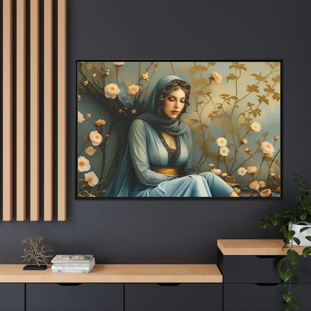 Canvas Wall Art - Woman Surrounded by Flowers Canvas