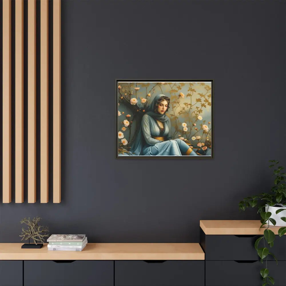 Canvas Wall Art - Woman Surrounded by Flowers Canvas