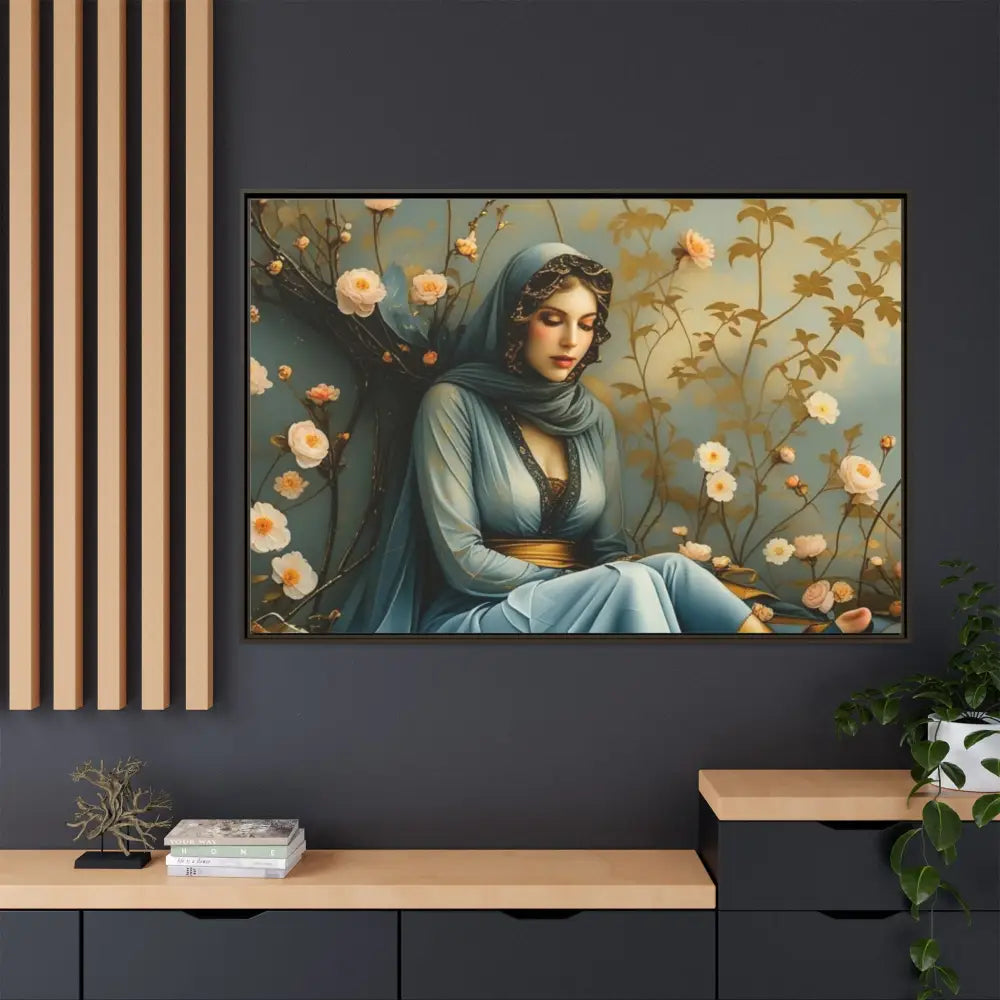 Canvas Wall Art - Woman Surrounded by Flowers Canvas
