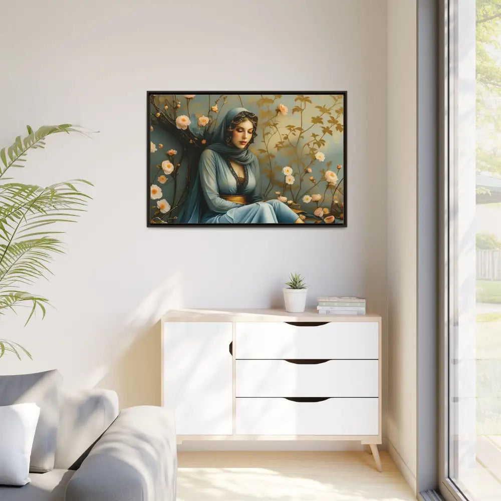Canvas Wall Art - Woman Surrounded by Flowers Canvas
