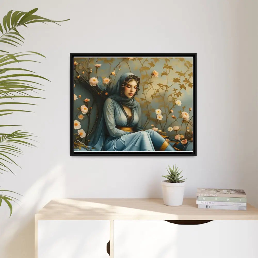 Canvas Wall Art - Woman Surrounded by Flowers Canvas