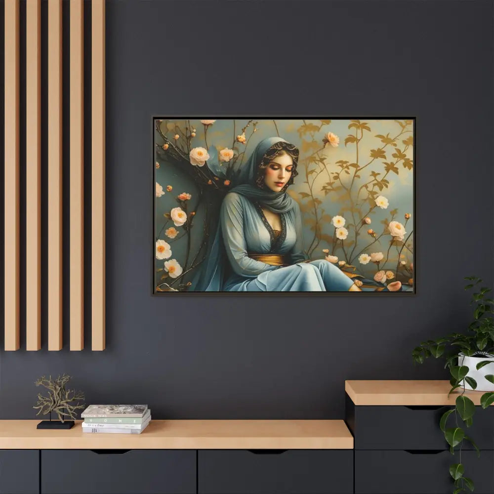Canvas Wall Art - Woman Surrounded by Flowers Canvas
