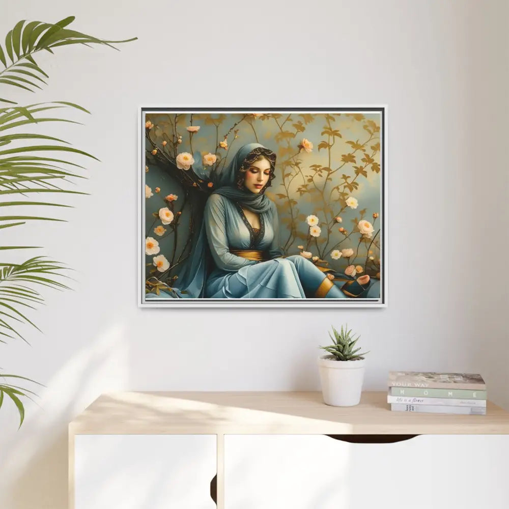 Canvas Wall Art - Woman Surrounded by Flowers Canvas