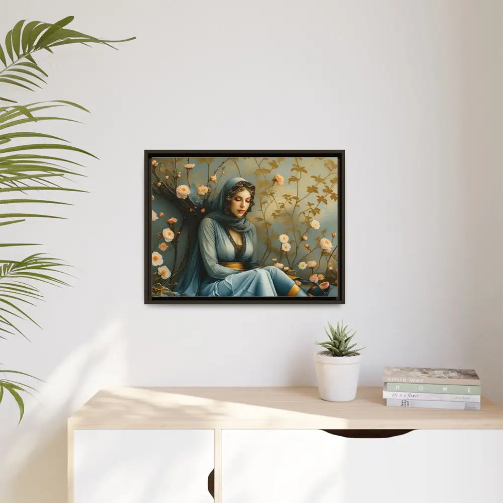 Canvas Wall Art - Woman Surrounded by Flowers Canvas