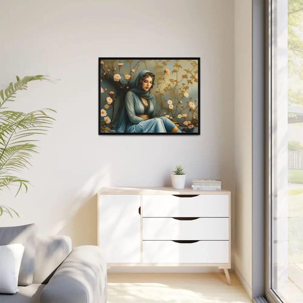Canvas Wall Art - Woman Surrounded by Flowers Canvas