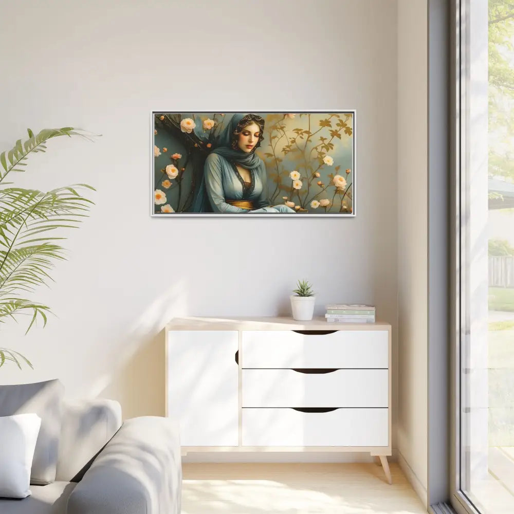 Canvas Wall Art - Woman Surrounded by Flowers Canvas