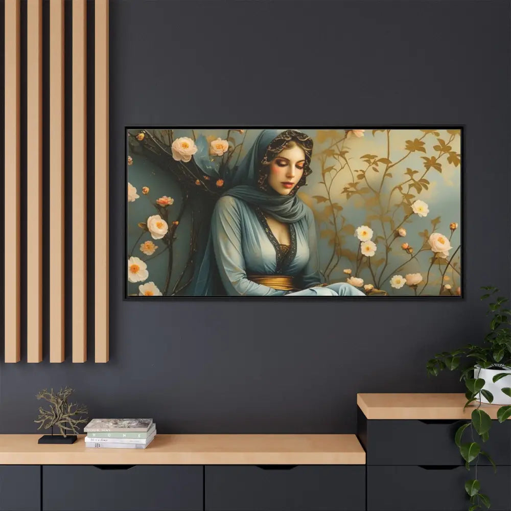 Canvas Wall Art - Woman Surrounded by Flowers Canvas
