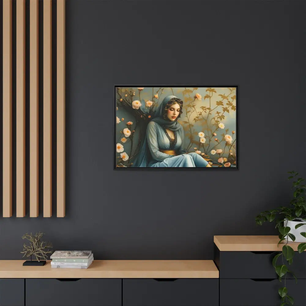 Canvas Wall Art - Woman Surrounded by Flowers Canvas