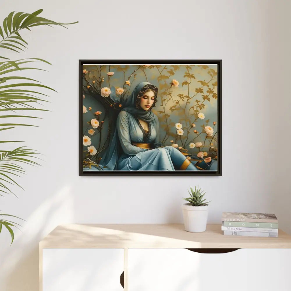 Canvas Wall Art - Woman Surrounded by Flowers Canvas