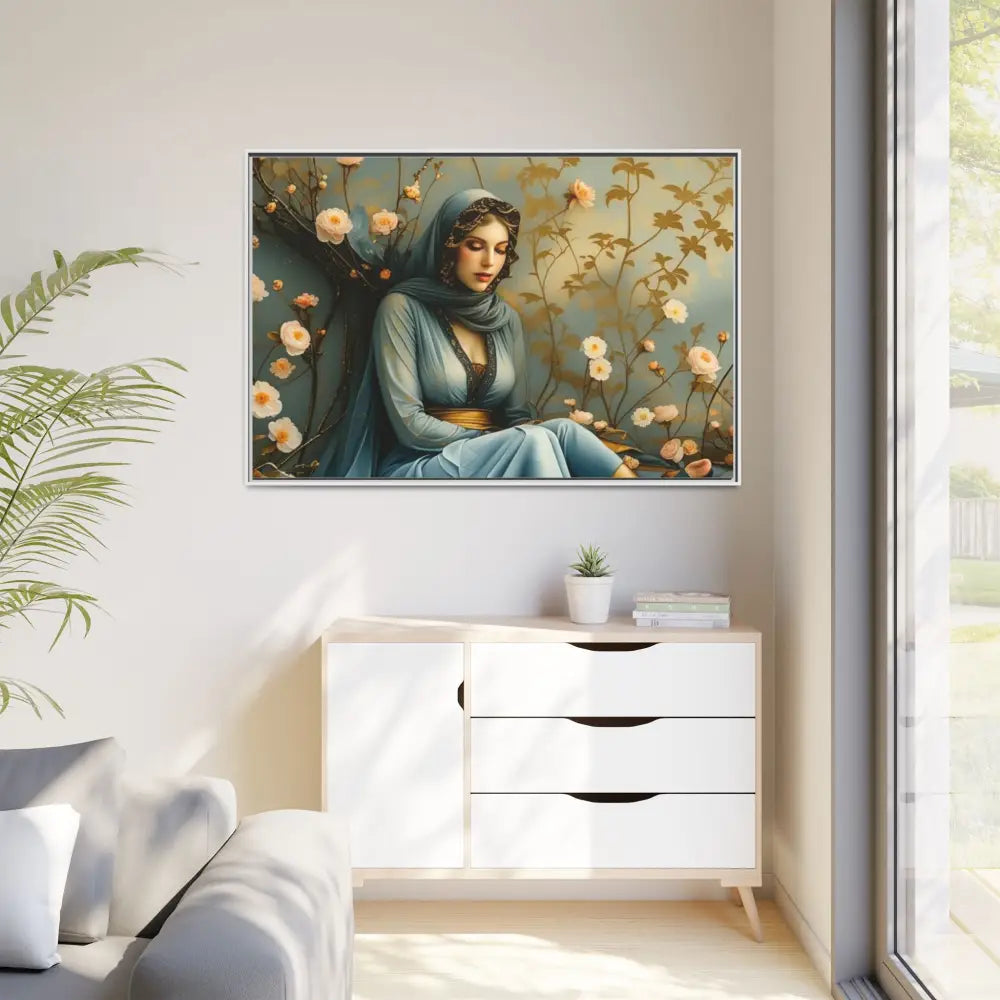Canvas Wall Art - Woman Surrounded by Flowers Canvas