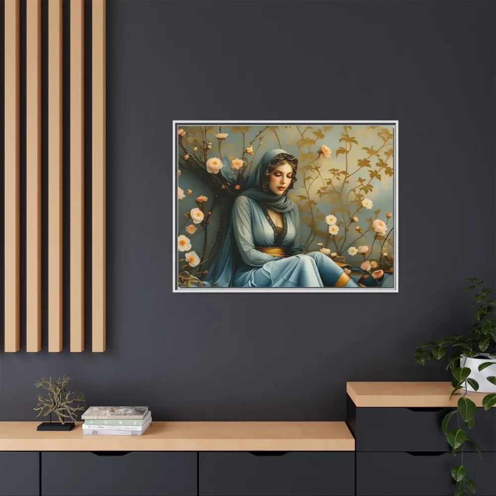 Canvas Wall Art - Woman Surrounded by Flowers Canvas