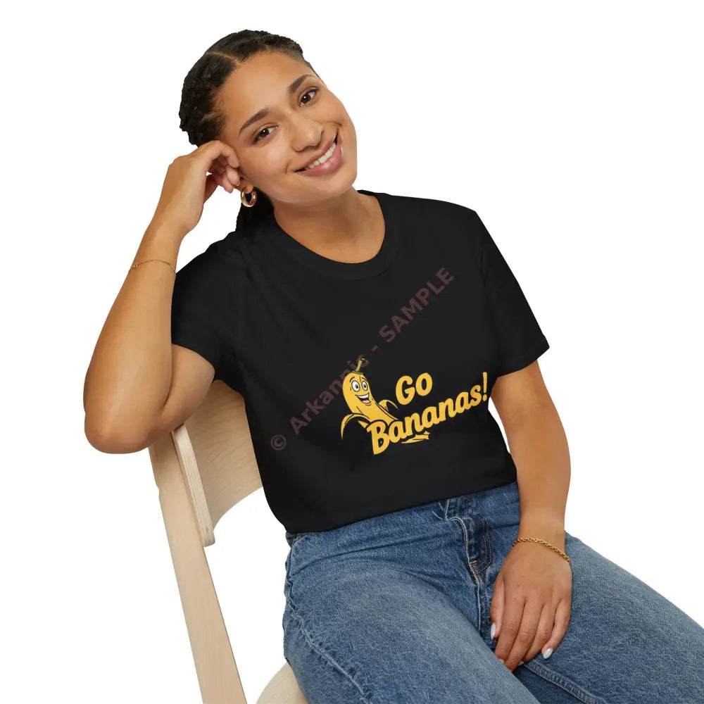 Cartoon banana T-shirt with funky bold lettering Positive Vibes Tee Casual Wear Gift for Friends Summer Style