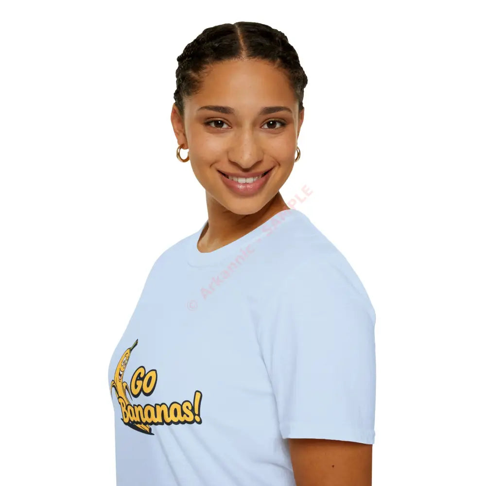 Cartoon banana T-shirt with funky bold lettering Positive Vibes Tee Casual Wear Gift for Friends Summer Style