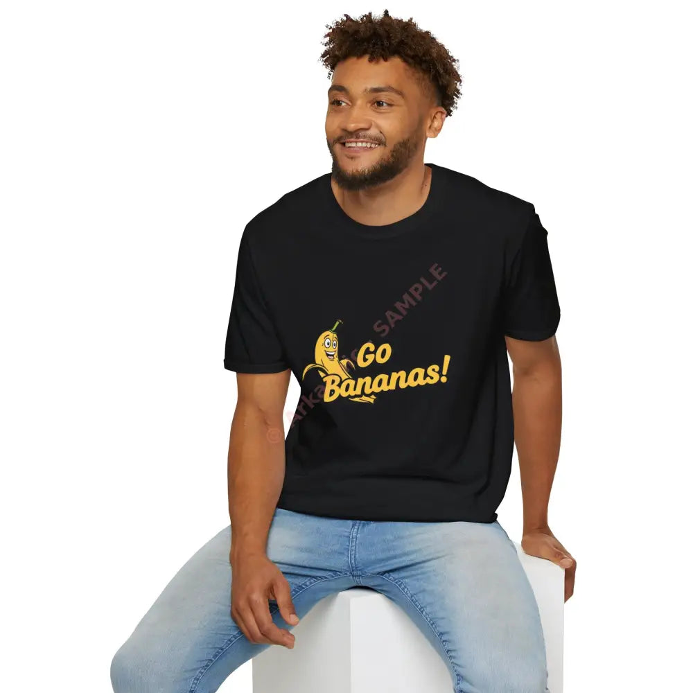 Cartoon banana T-shirt with funky bold lettering Positive Vibes Tee Casual Wear Gift for Friends Summer Style