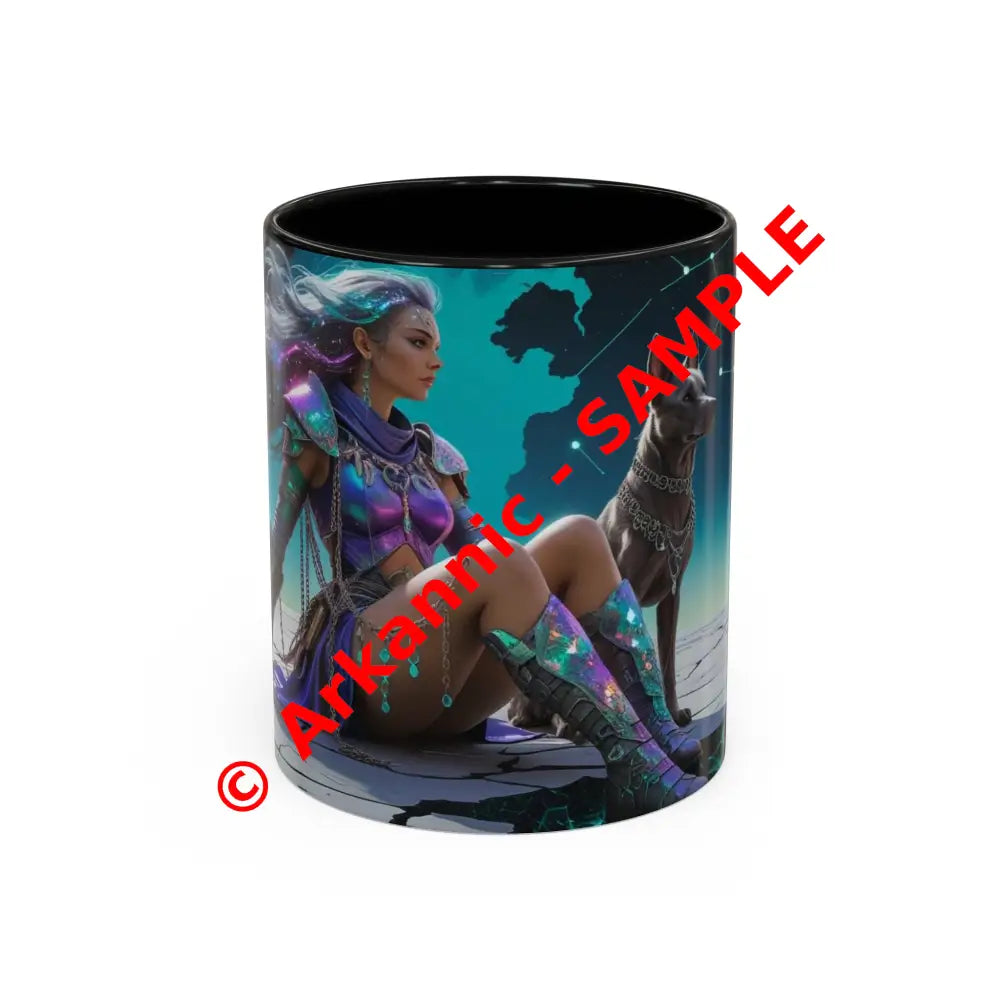 Celestial Guardian - Fantasy Art Drinkware Galactic Gift for Dog Lovers Celestial Home Decor Unique Art Mug 11oz