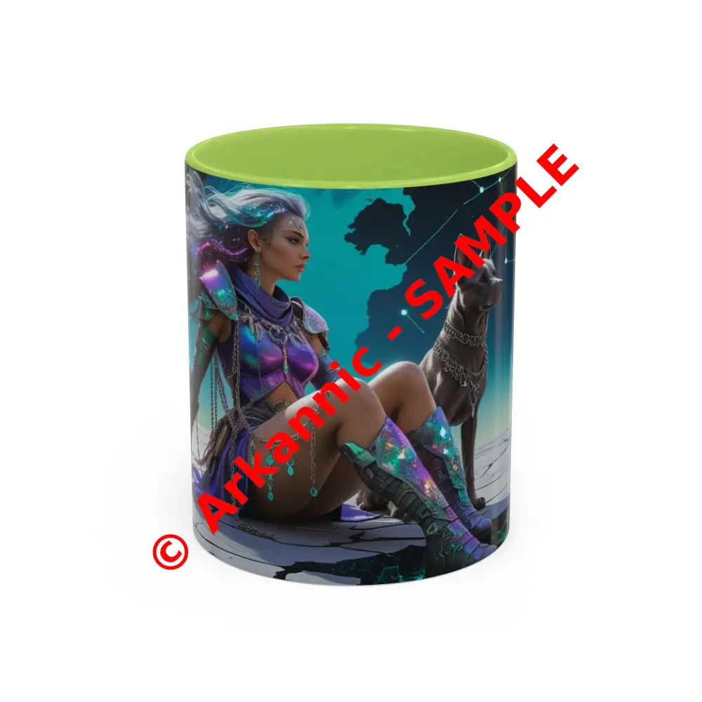 Celestial Guardian - Fantasy Art Drinkware Galactic Gift for Dog Lovers Celestial Home Decor Unique Art Mug 11oz