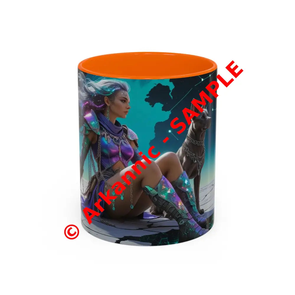 Celestial Guardian - Fantasy Art Drinkware Galactic Gift for Dog Lovers Celestial Home Decor Unique Art Mug 11oz