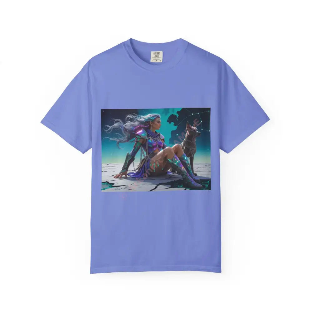 Celestial Guardian Unisex Garment-Dyed T-shirt Flo Blue / S T-Shirt