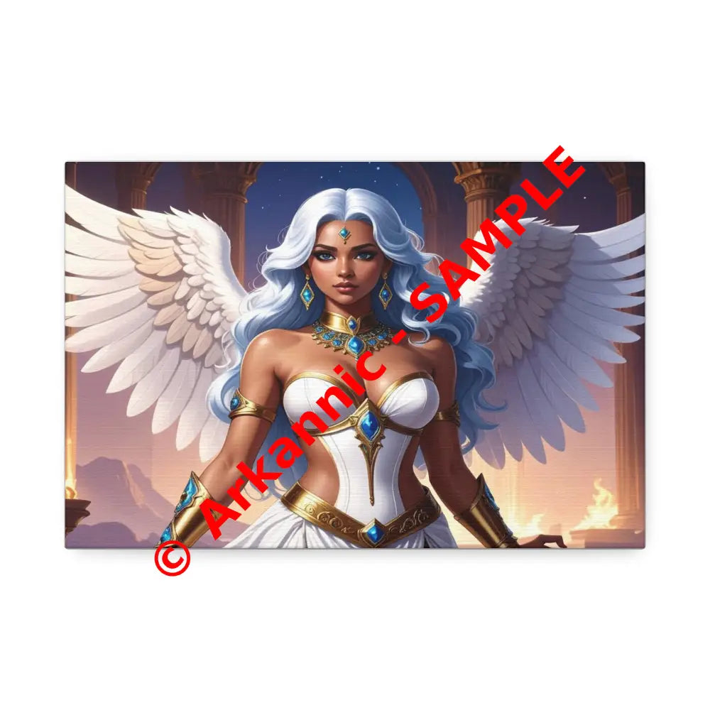Celestial Sovereign: Divine Angelic Fantasy Art Ethereal Digital Illustration with Majestic Wings and Ornate Gold