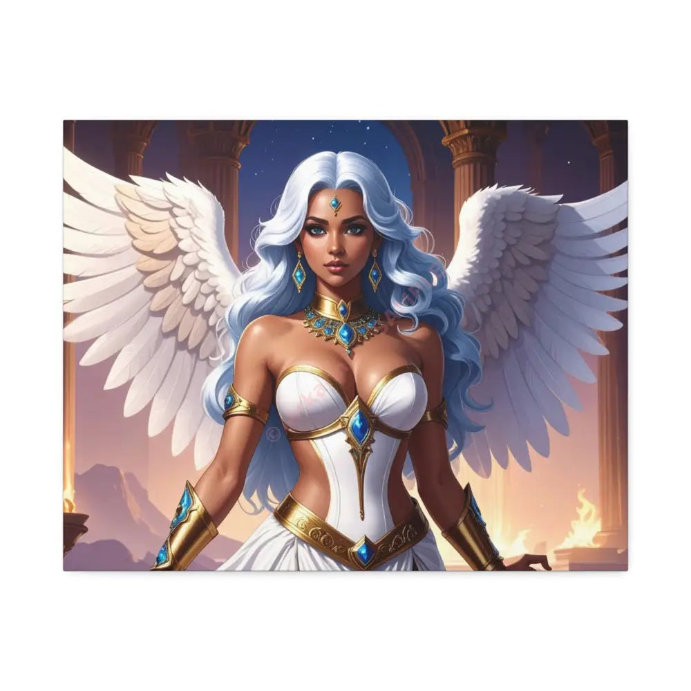 Celestial Sovereign: Divine Angelic Fantasy Art Ethereal Digital Illustration with Majestic Wings and Ornate Gold