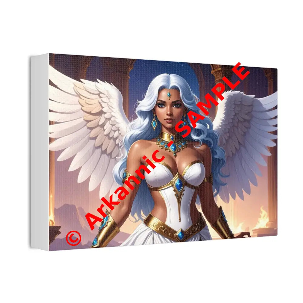 Celestial Sovereign: Divine Angelic Fantasy Art Ethereal Digital Illustration with Majestic Wings and Ornate Gold