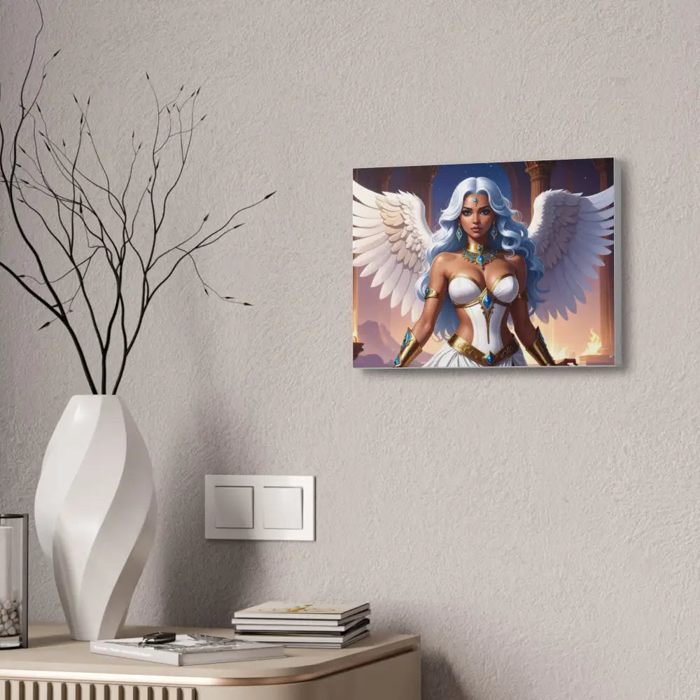 Celestial Sovereign: Divine Angelic Fantasy Art Ethereal Digital Illustration with Majestic Wings and Ornate Gold