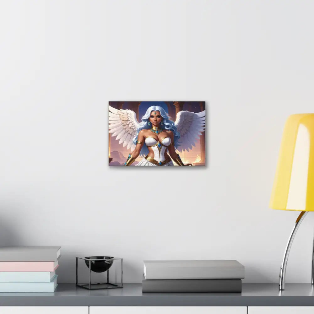 Celestial Sovereign: Divine Angelic Fantasy Art Ethereal Digital Illustration with Majestic Wings and Ornate Gold