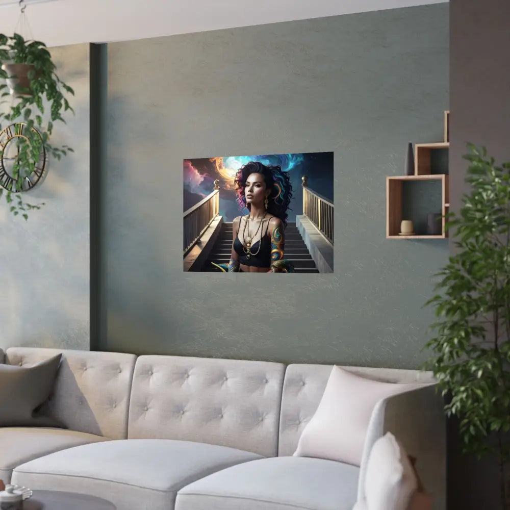 Celestial Sovereign: Fantasy Digital Portrait of a Mystic Queen Ethereal Nebula Art with Intricate Gold Detailing and