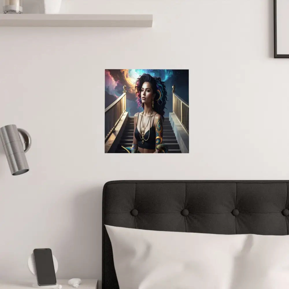 Celestial Sovereign: Fantasy Digital Portrait of a Mystic Queen Ethereal Nebula Art with Intricate Gold Detailing and