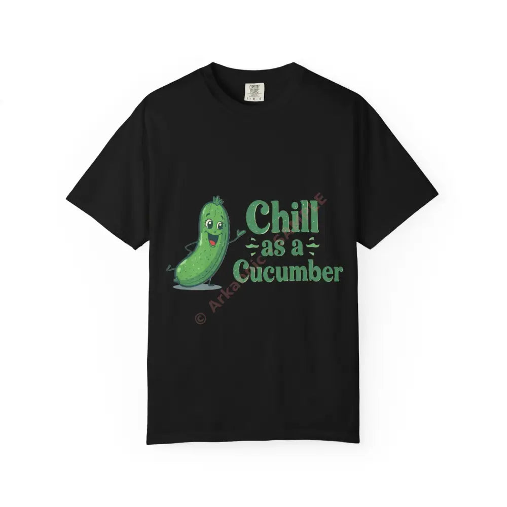 Chill as a Cucumber T-Shirt Funny T-Shirt Unisex Tee Gift for Him Gift for Her Relaxed Vibes Summer Fashion Black / S