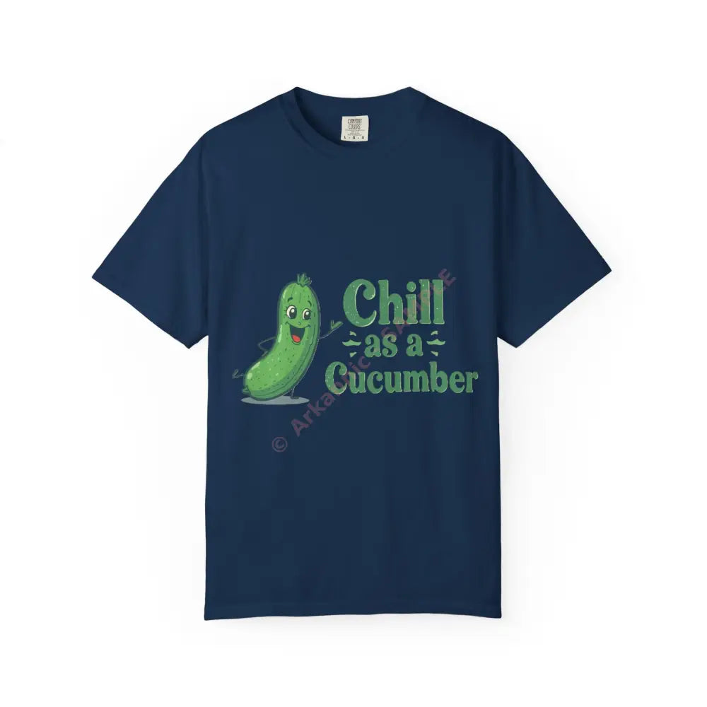 Chill as a Cucumber T-Shirt Funny T-Shirt Unisex Tee Gift for Him Gift for Her Relaxed Vibes Summer Fashion Navy / S