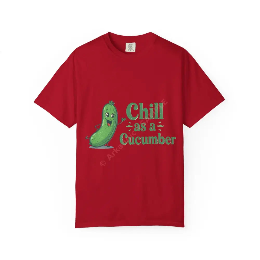 Chill as a Cucumber T-Shirt Funny T-Shirt Unisex Tee Gift for Him Gift for Her Relaxed Vibes Summer Fashion Red / S
