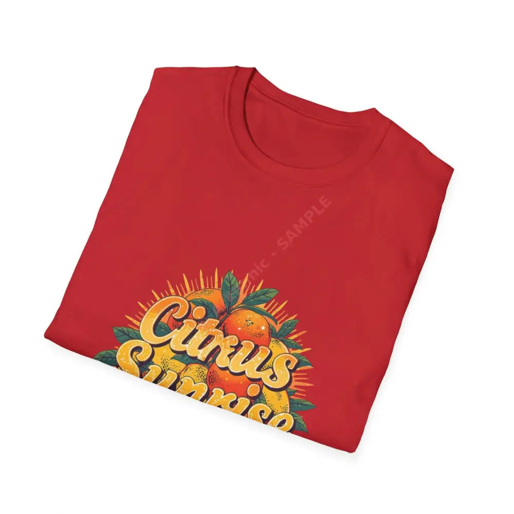 Citrus fruit T-shirt with radiant curved retro font T-Shirt