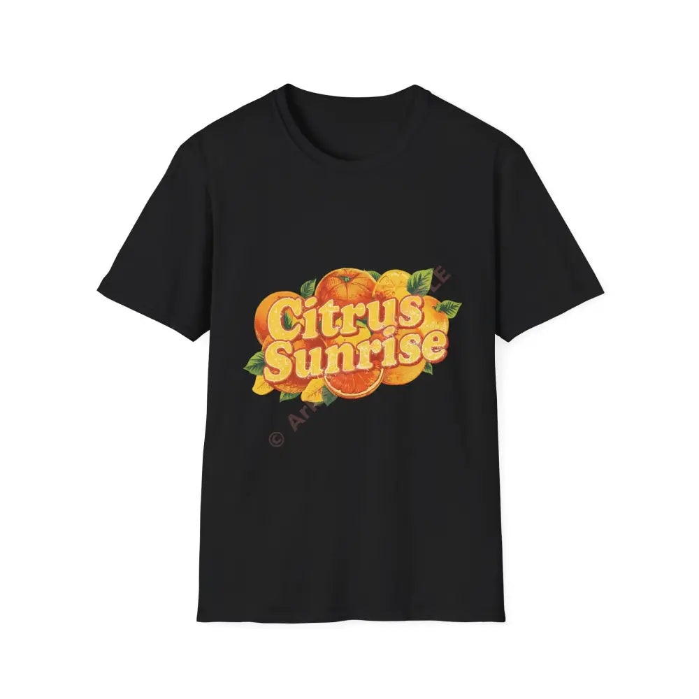 Citrus fruit T-shirt with radiant curved retro font Black / S T-Shirt