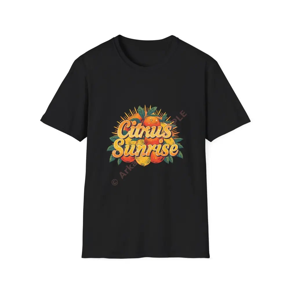 Citrus fruit T-shirt with radiant curved retro font Black / S T-Shirt