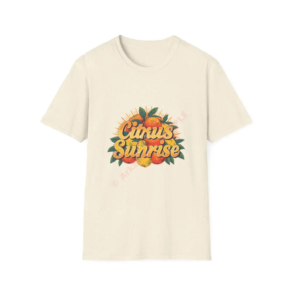 Citrus fruit T-shirt with radiant curved retro font Natural / S T-Shirt