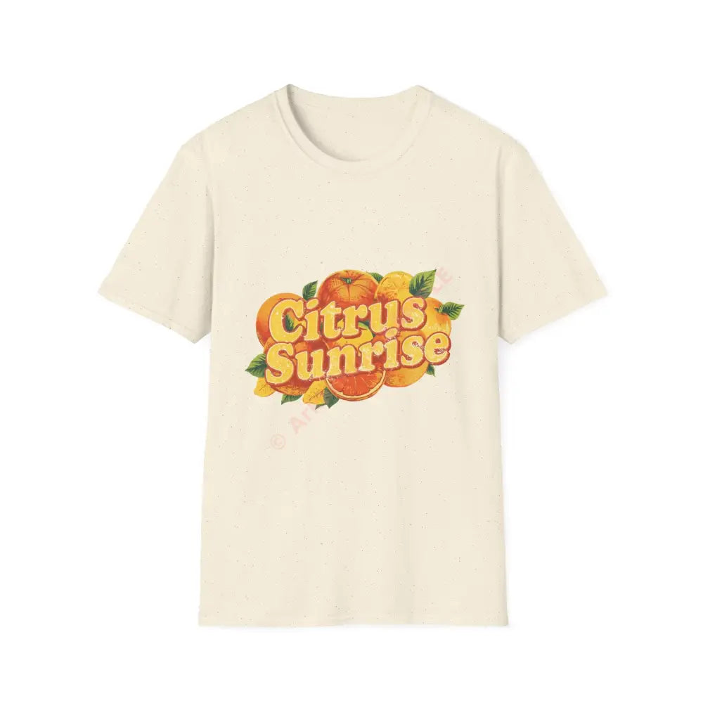 Citrus fruit T-shirt with radiant curved retro font Natural / S T-Shirt