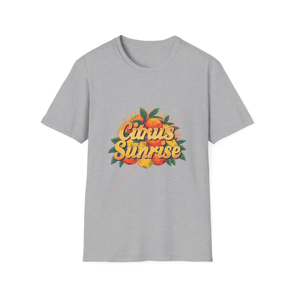 Citrus fruit T-shirt with radiant curved retro font Sport Grey / S T-Shirt
