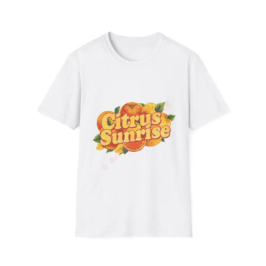 Citrus fruit T-shirt with radiant curved retro font White / S T-Shirt